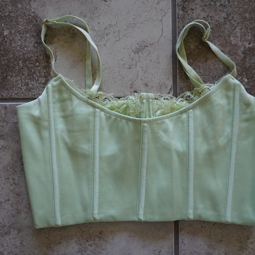 Meshki Light Green Crop Top